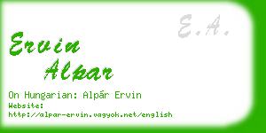 ervin alpar business card